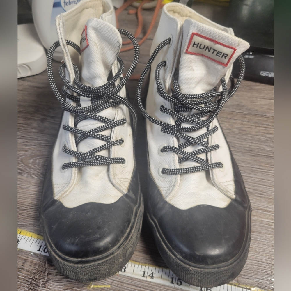 HUNTER FOR TARGET UNISEX RETRO WATERPROOF DIPPED CANVAS‎ ANKLE BOOTS SIZE 5 Mens